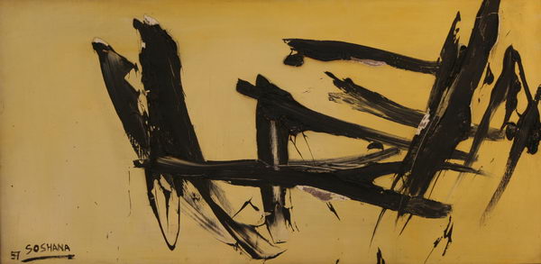 Black White Yellow (1957) | Oil on Canvas | 50 x 100 cm